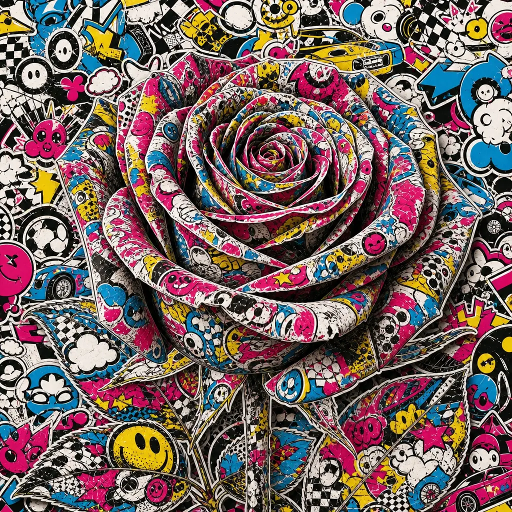 Stickerbomb aesthetic — visual example
